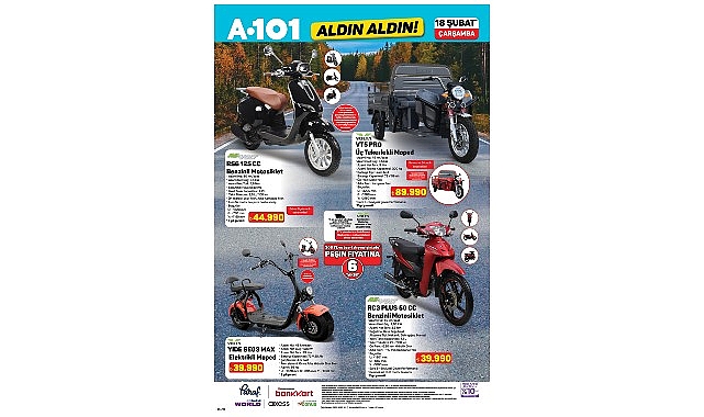 18 Şubat&rsquo;ta A101&rsquo;de Mobilite &Uuml;r&uuml;nleri &Ouml;ne &Ccedil;ıkıyor