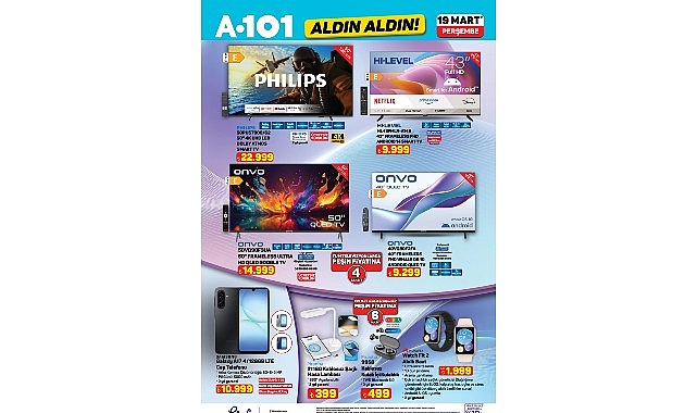 19 Mart&rsquo;ta A101&rsquo;de Mobilite ve Teknoloji &Uuml;r&uuml;nleri Satışa Sunuluyor