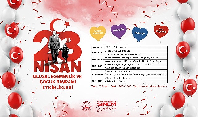 23 Nisan Ulusal Egemenlik ve &Ccedil;ocuk Bayramı, &Uuml;sk&uuml;dar&rsquo;da &ccedil;eşitli etkinliklerle kutlanacak