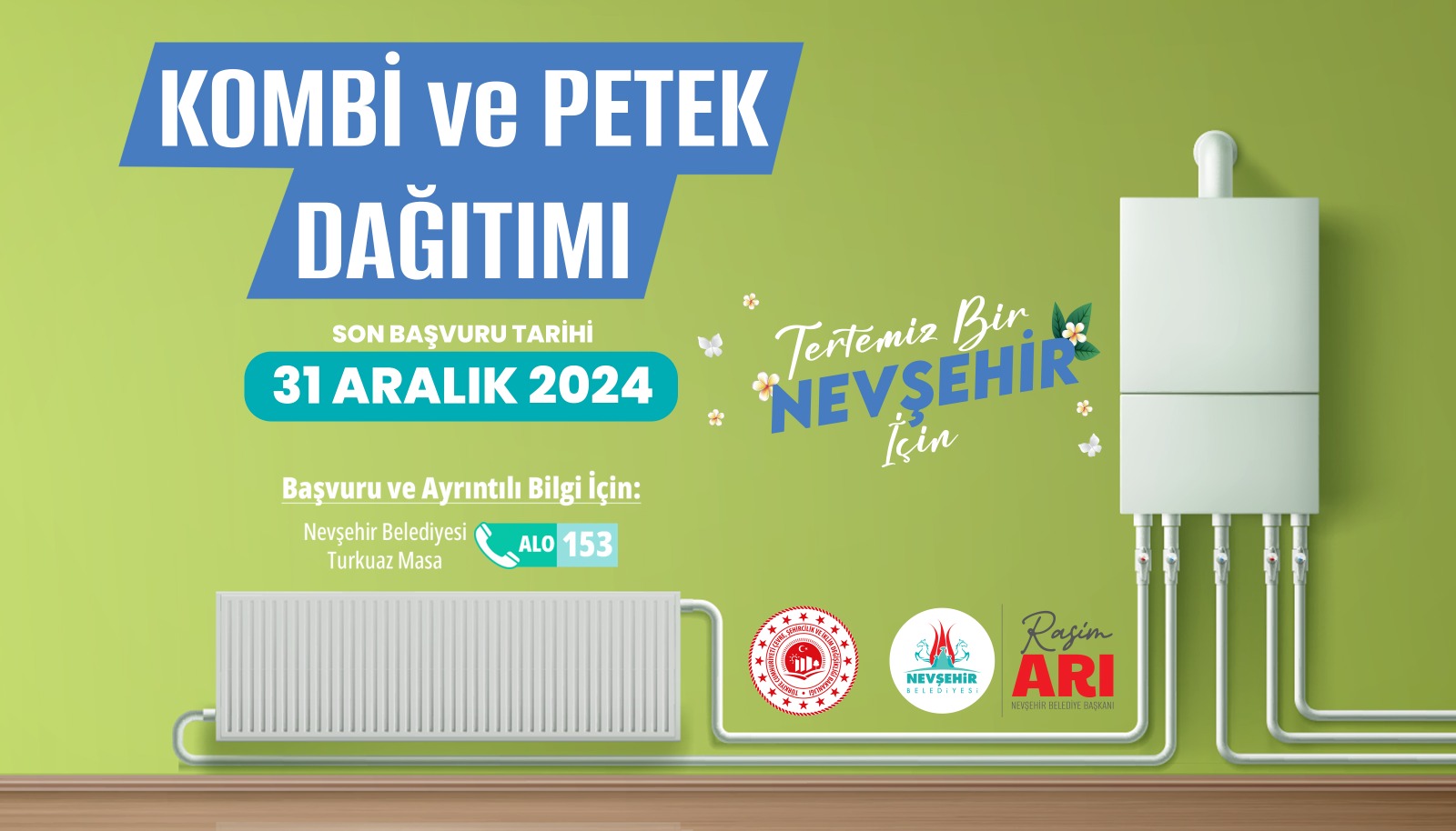 Nevsehir Belediyesi'nin Kombi ve Petek Destegi S&uuml;r&uuml;yor