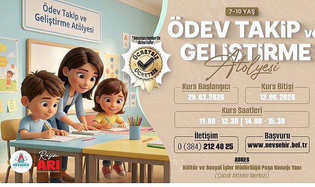7-10 Yaş Grubu &Ccedil;ocuklara &Ouml;zel &Ouml;dev Takip ve Geliştirme At&ouml;lyesi
