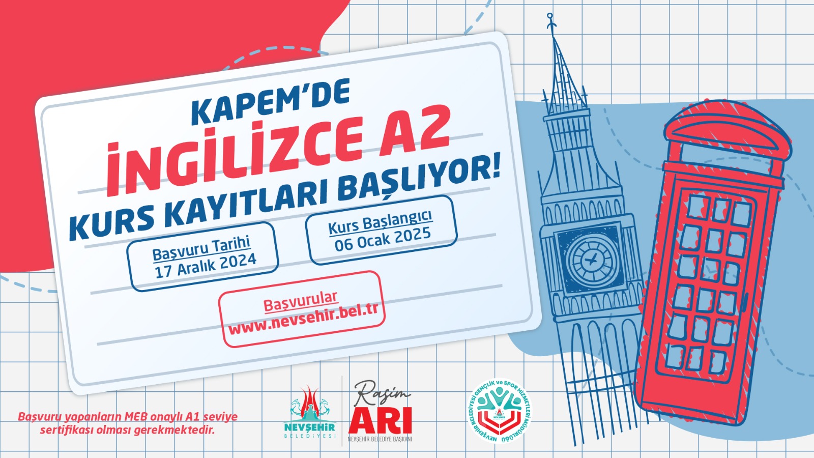 KAPEM'de İngilizce A2 Kursu İ&ccedil;in Kayıtlar Başlıyor