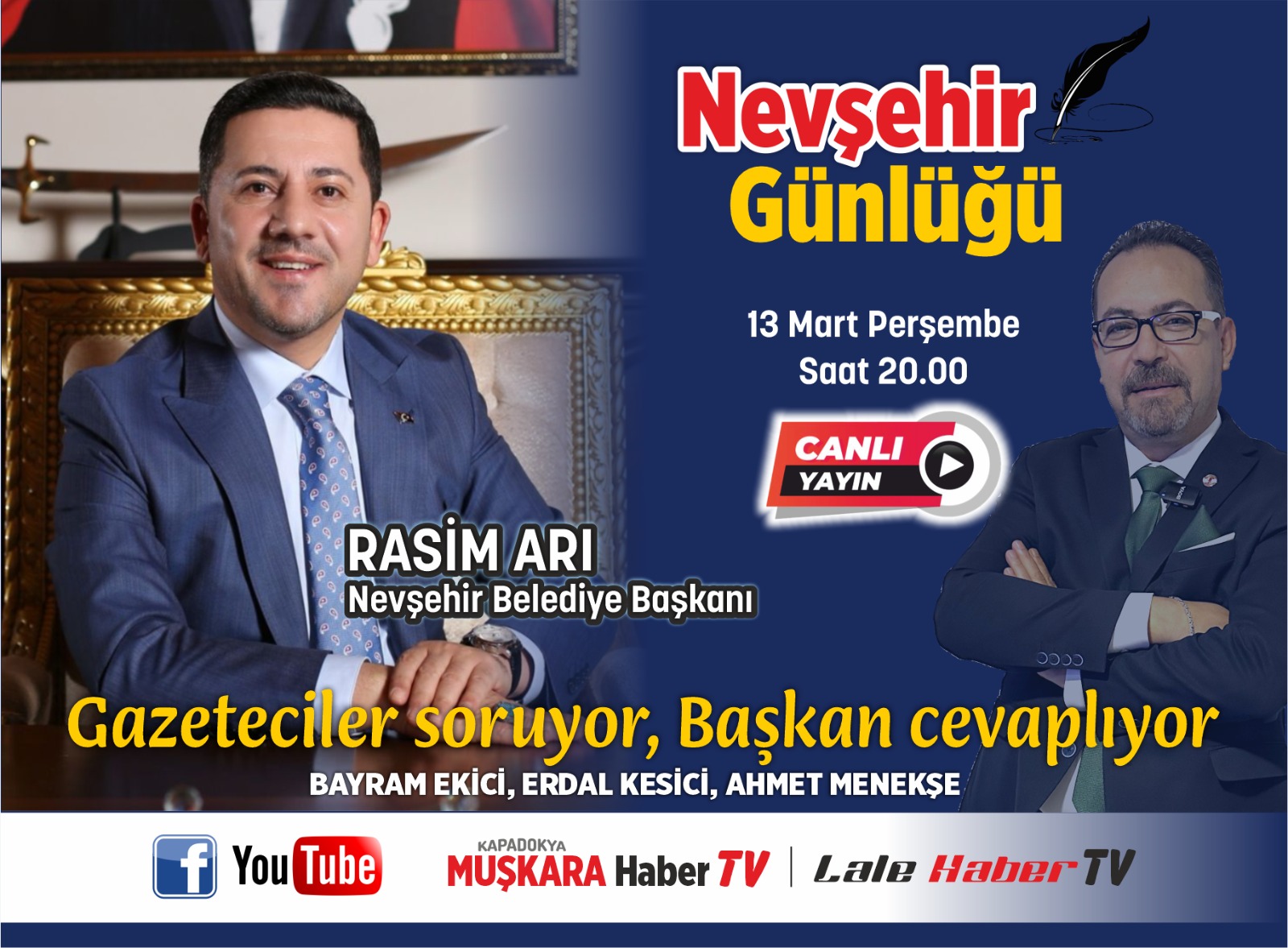 Başkan Arı Nevşehir G&uuml;nl&uuml;ğ&uuml; programına konuk olacak