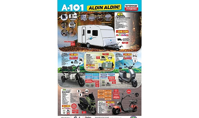 A101 10 Temmuz İtibarıyla Moped, Karavan ve Teknolojik &Uuml;r&uuml;nleri T&uuml;keticilere Sunuyor