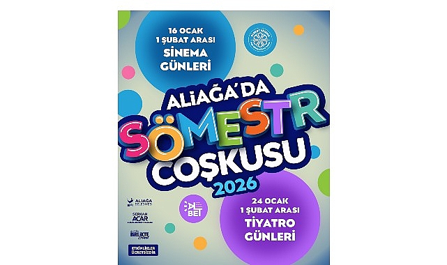 Aliağa Belediyesi&rsquo;nden S&ouml;mestr &Ouml;zel Tiyatro ve Sinema G&uuml;nleri
