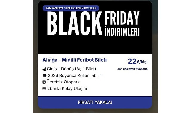Aliağa- Midilli Seferleri İ&ccedil;in &Ouml;zel Kasım Ayı Fırsatları Başladı