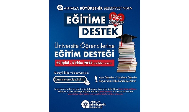 Antalya B&uuml;y&uuml;kşehir&rsquo;den &uuml;niversite &ouml;ğrencilerine eğitim desteği