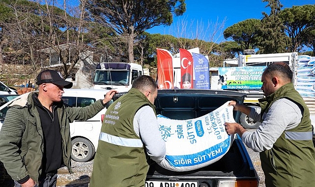 Aydın B&uuml;y&uuml;kşehir Belediyesi&rsquo;nin K&uuml;&ccedil;&uuml;k &Uuml;reticilere Yem Destekleri Devam Ediyor
