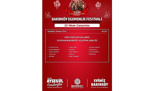 Bakırk&ouml;y&rsquo;de 23 Nisan Coşkusu Festivalle Yaşanacak
