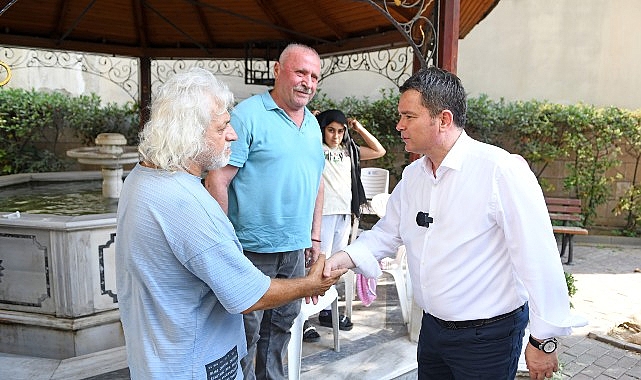 Başkan Erkan Aydın K&uuml;&ccedil;&uuml;kbalıklı&rsquo;da vatandaşla buluştu