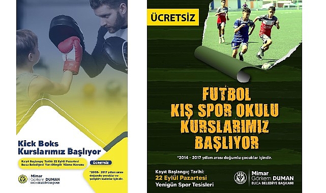 Buca Belediyesi&rsquo;nden &uuml;cretsiz kick boks ve futbol kursları