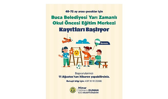 Buca&rsquo;nın &uuml;cretsiz okul &ouml;ncesi eğitim kurumlarında kayıtlar başladı
