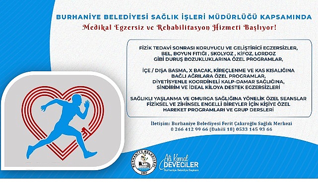 Burhaniye Belediyesi Sağlık İşleri M&uuml;d&uuml;rl&uuml;ğ&uuml;&rsquo;nden Medikal Egzersiz ve Rehabilitasyon Hizmeti