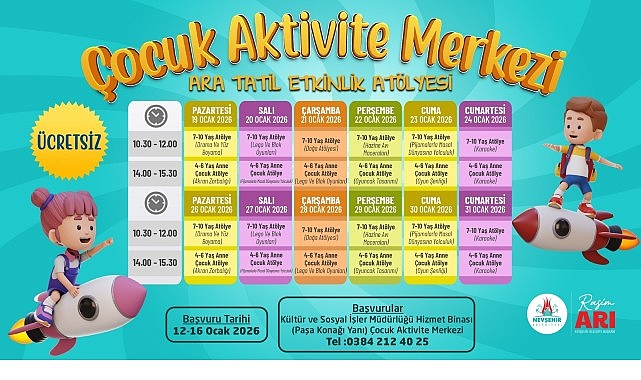B&uuml;t&uuml;n &Ccedil;ocuklarımızı Ara Tatil Etkinlik At&ouml;lyesi&rsquo;ne Bekliyoruz