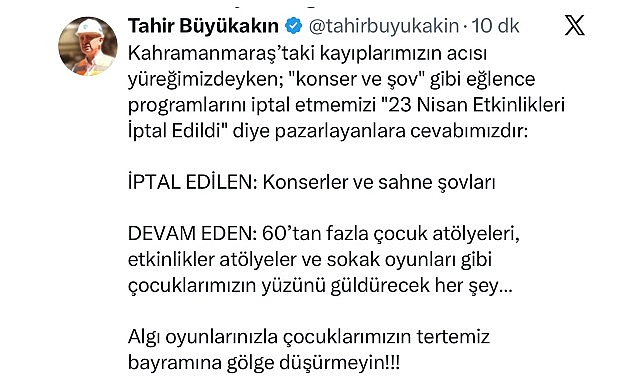 B&uuml;y&uuml;kakın: 'Algı oyunlarınızla &ccedil;ocuklarımızın tertemiz bayramına g&ouml;lge d&uuml;ş&uuml;rmeyin'
