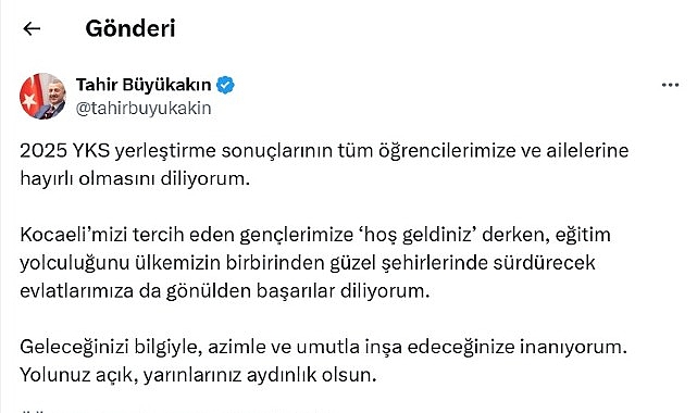 B&uuml;y&uuml;kakın &uuml;niversiteyi kazanan &ouml;ğrencileri tebrik etti