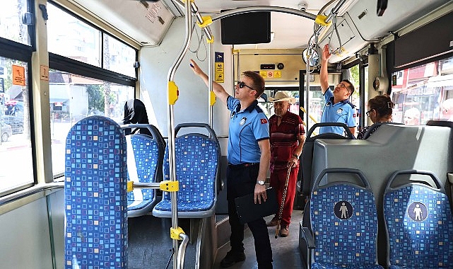 B&uuml;y&uuml;kşehir ekipleri halk otob&uuml;slerinde klima denetimlerini s&uuml;rd&uuml;r&uuml;yor