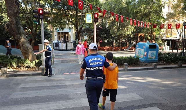 B&uuml;y&uuml;kşehir Zabıtası ile okul yolu daha g&uuml;venli