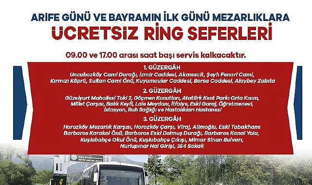 B&uuml;y&uuml;kşehir&rsquo;den Bayram&rsquo;da Mezarlıklara &Uuml;cretsiz Ulaşım Hizmeti