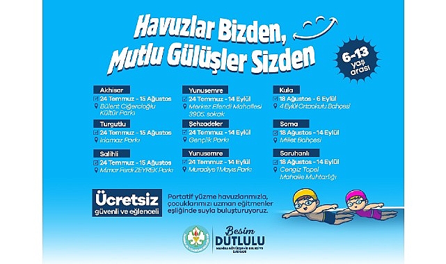 B&uuml;y&uuml;kşehir&rsquo;in Havuzları &Ccedil;ocuklarla Buluşuyor