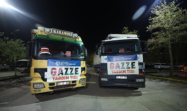 B&uuml;y&uuml;kşehir'in ilk yardım tırları Gazze'ye yola &ccedil;ıktı