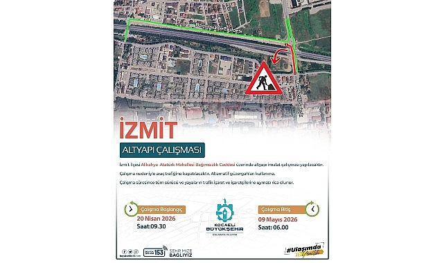 &Ccedil;alışma s&uuml;resince cadde trafiğe kapalı kalacak