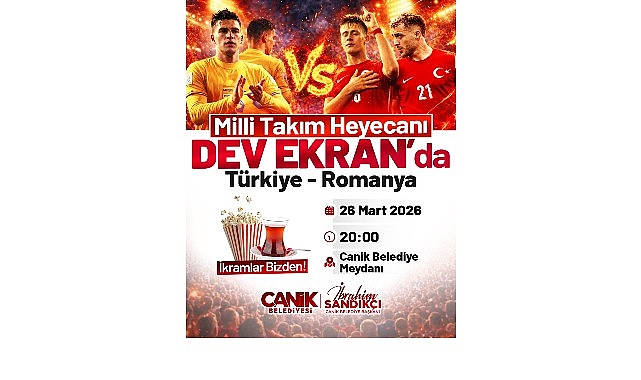 Canik'te Milli Ma&ccedil; Coşkusu Dev Ekranda Yaşanacak