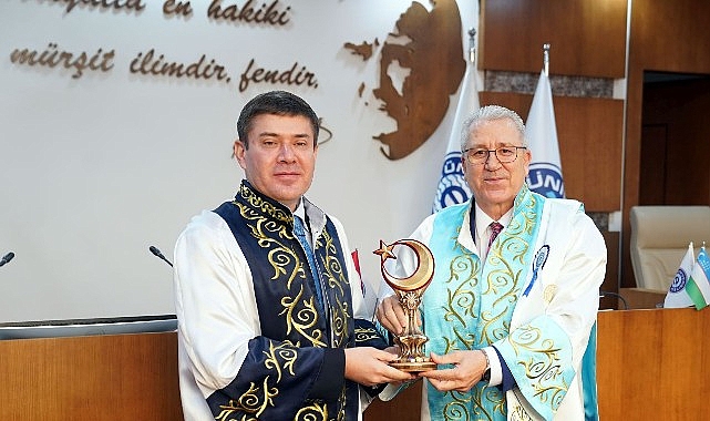 Ege &Uuml;niversitesi,&nbsp;&Ouml;zbekistan Y&uuml;ksek&ouml;ğretim Kurulu Başkanı Prof. Dr. Odil Abdurakhmanov&rsquo;a &lsquo;Fahri Doktora&rsquo; unvanı verdi