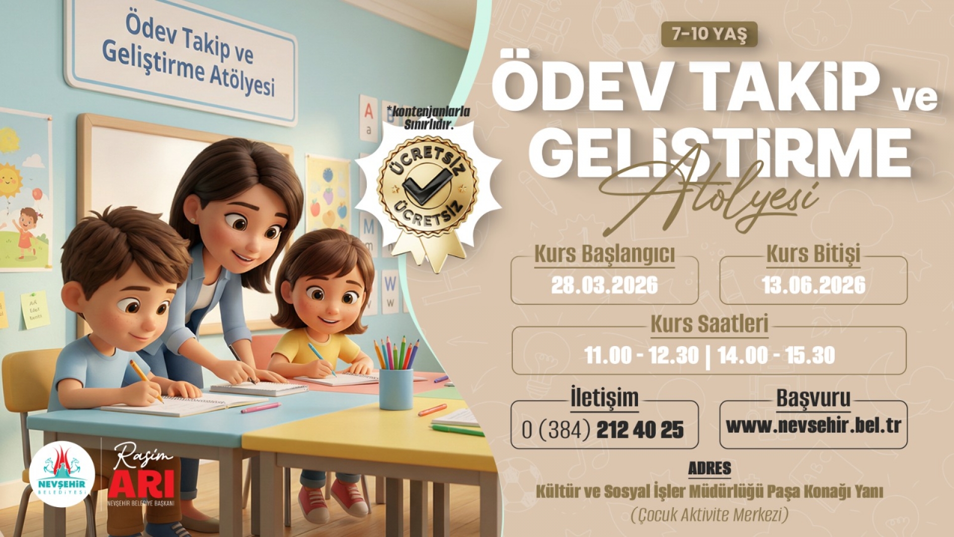 Nevşehir&rsquo;de 7-10 Yaş Grubu İ&ccedil;in Yeni Eğitim Projesi