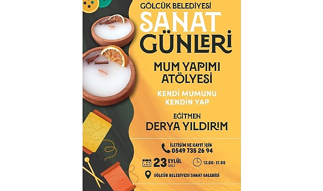 G&ouml;lc&uuml;k Sanat G&uuml;nleri Mum Yapımı At&ouml;lyesi ile S&uuml;recek