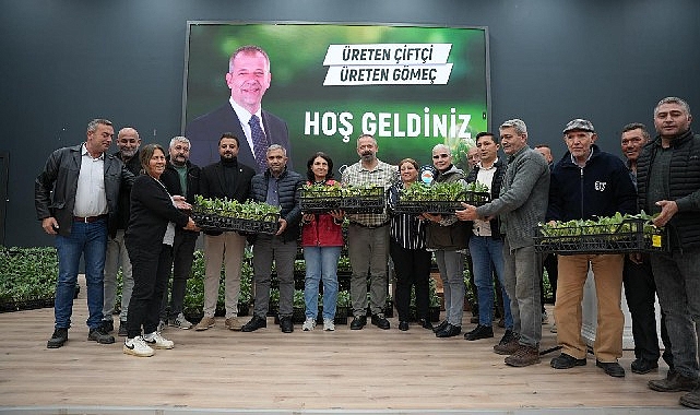 G&ouml;me&ccedil; Belediyesinden enginar fidanı dağıtım t&ouml;reni