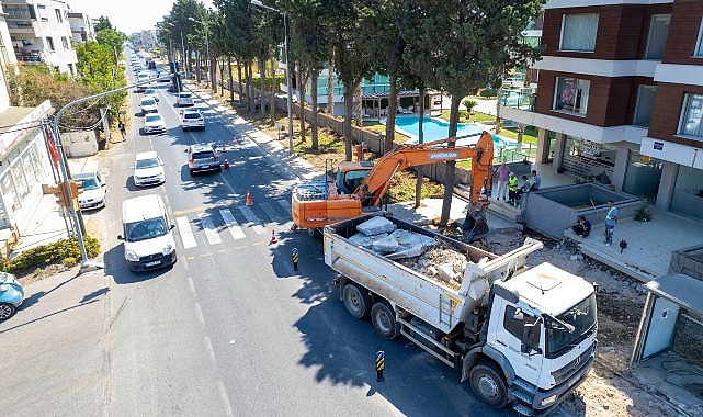 G&uuml;zelbah&ccedil;e Belediyesi İl&ccedil;enin Ana Arterlerini Yeniliyor