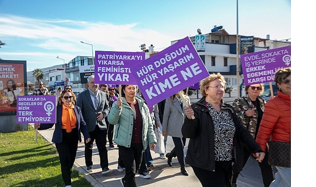 G&uuml;zelbah&ccedil;e Kadına şiddete hayır dedi
