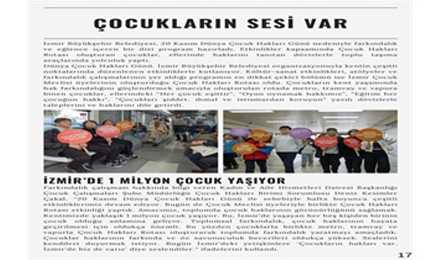 "Hep Birlikte İzmir", kasım sayısıyla gen&ccedil;, kadın ve &ccedil;ocuklarla buluştu