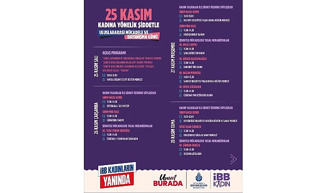 İBB&rsquo;den 25 Kasım İ&ccedil;in 242 Etkinlik: &ldquo;Kadınların Yanındayız&rdquo;