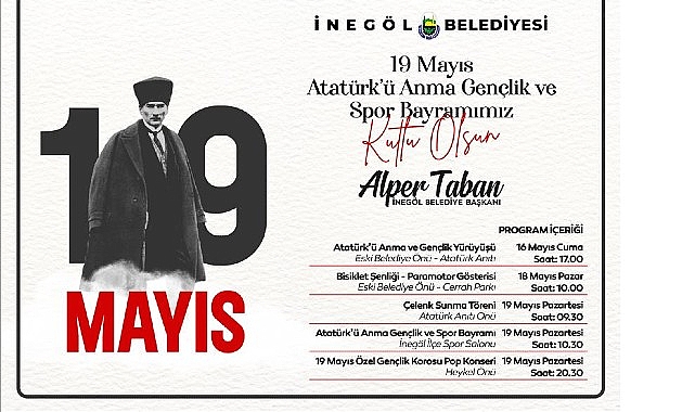İneg&ouml;l Belediyesi'nden 19 Mayıs Programlarına Davet