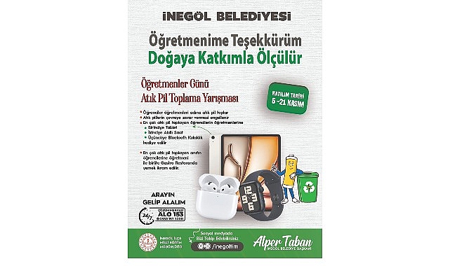 İneg&ouml;l Belediyesi&rsquo;nden &Ouml;ğretmenler G&uuml;n&uuml; İ&ccedil;in Kampanya