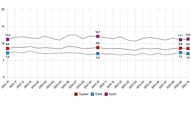 İşg&uuml;c&uuml; İstatistikleri, Ekim 2025