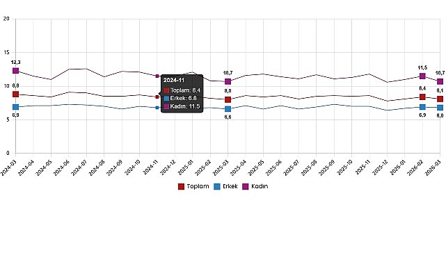 İşg&uuml;c&uuml; İstatistikleri, Mart 2026