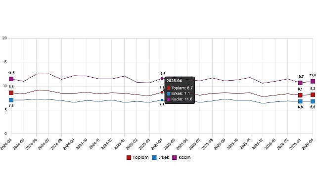 İşg&uuml;c&uuml; İstatistikleri, Nisan 2026