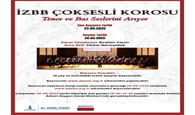 İzmir B&uuml;y&uuml;kşehir Belediyesi&rsquo;nden korist, tenor ve bas korist alımı