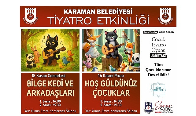 Karaman Belediyesi&rsquo;nden &Ccedil;ocuklara &Uuml;cretsiz Tiyatro