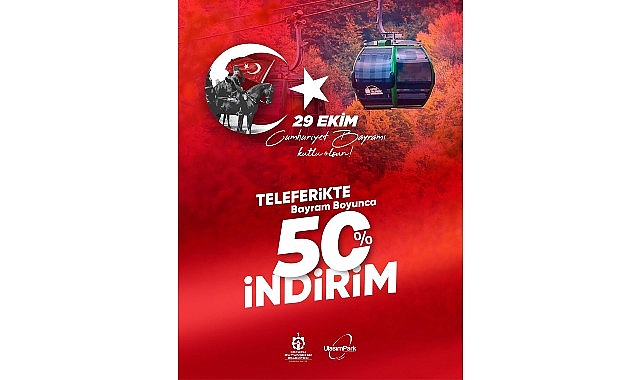 Kartepe Teleferik, 29 Ekim'de y&uuml;zde 50 indirimli