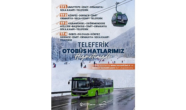 Kartepe Teleferik&rsquo;e kesintisiz ulaşım
