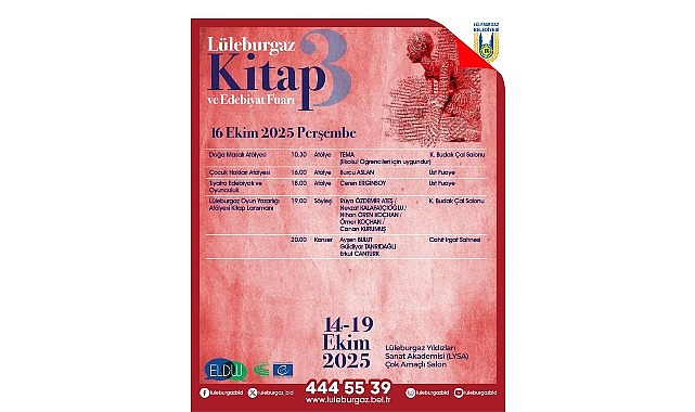L&uuml;leburgaz 3. Kitap ve Edebiyat Fuarı 14 Ekim'de başlıyor