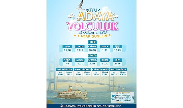 &ldquo;Mehtap Turları&rdquo; ve &ldquo;B&uuml;y&uuml;k Adaya Yolculuk&rdquo; başlıyor