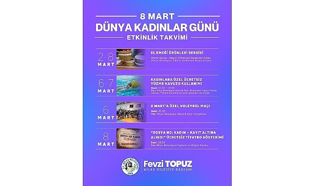 Milas Belediyesi 8 Mart&rsquo;ı Birbirinden Farklı Etkinliklerle Karşılayacak