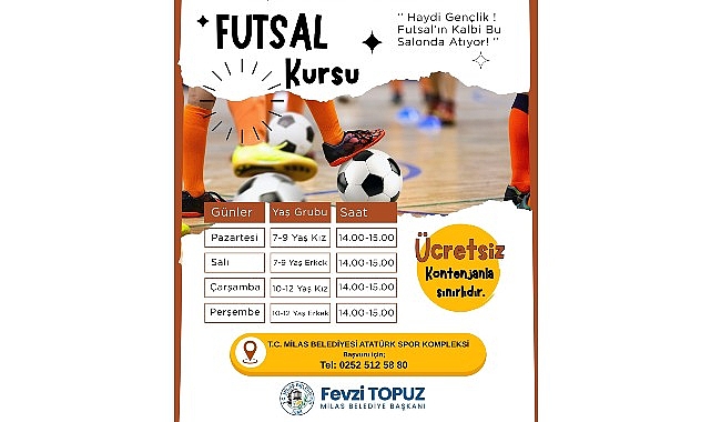 Milas Belediyesi Futsal Kursları İ&ccedil;in Kayıtlar Başladı