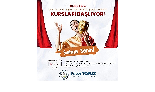 Milas Belediyesi K&uuml;lt&uuml;r Sanat Kursları İ&ccedil;in Kayıtlar Başlıyor