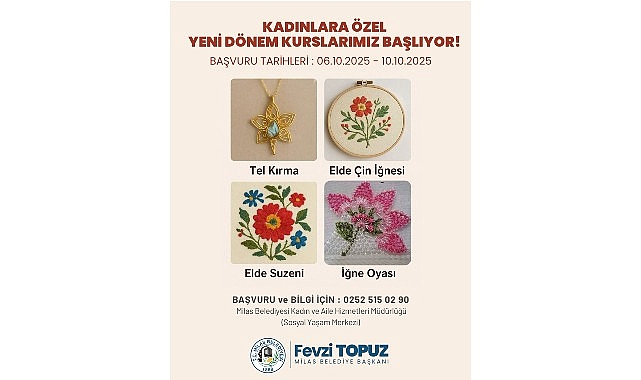 Milas Belediyesi&rsquo;nin kursları i&ccedil;in kayıtlar başlıyor